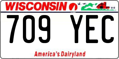 WI license plate 709YEC