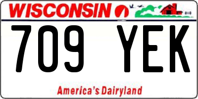 WI license plate 709YEK
