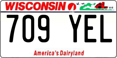 WI license plate 709YEL