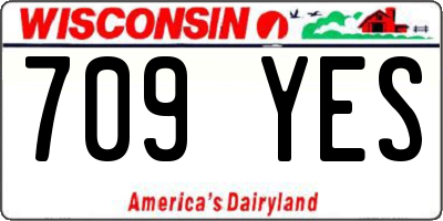 WI license plate 709YES