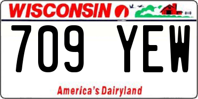 WI license plate 709YEW