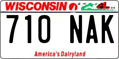 WI license plate 710NAK