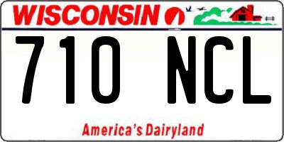 WI license plate 710NCL