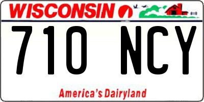WI license plate 710NCY