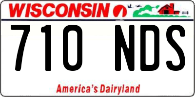 WI license plate 710NDS