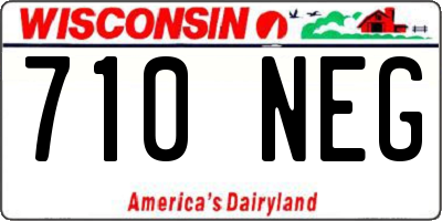 WI license plate 710NEG