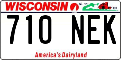 WI license plate 710NEK