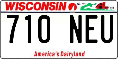 WI license plate 710NEU
