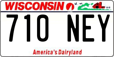 WI license plate 710NEY