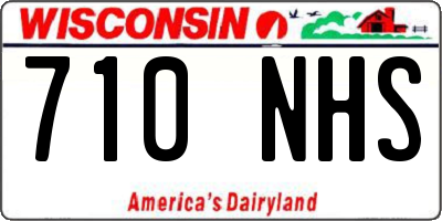 WI license plate 710NHS