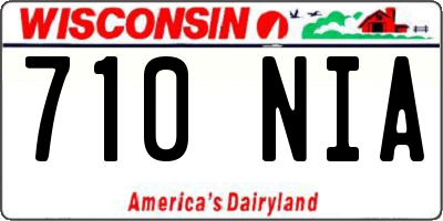 WI license plate 710NIA