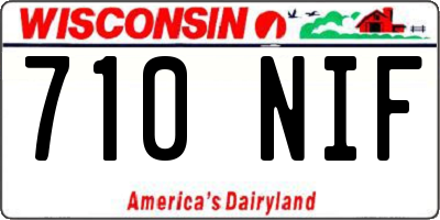 WI license plate 710NIF