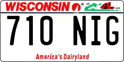 WI license plate 710NIG