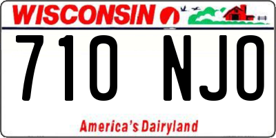 WI license plate 710NJO