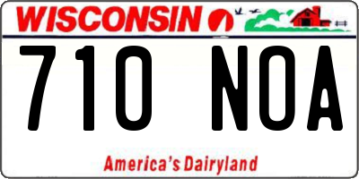 WI license plate 710NOA