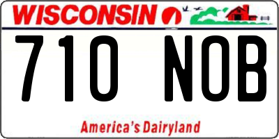 WI license plate 710NOB