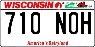 WI license plate 710NOH