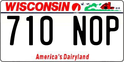 WI license plate 710NOP