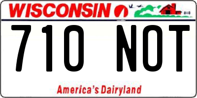 WI license plate 710NOT