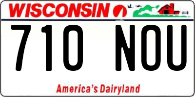WI license plate 710NOU