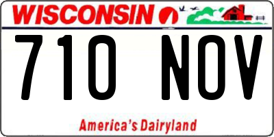 WI license plate 710NOV