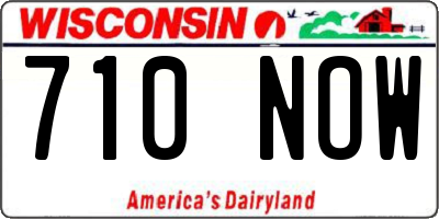 WI license plate 710NOW