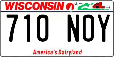 WI license plate 710NOY