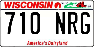WI license plate 710NRG