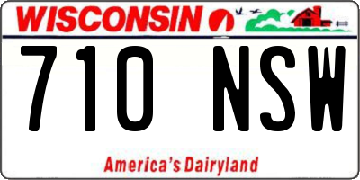 WI license plate 710NSW