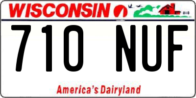 WI license plate 710NUF