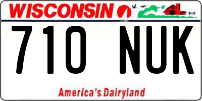 WI license plate 710NUK