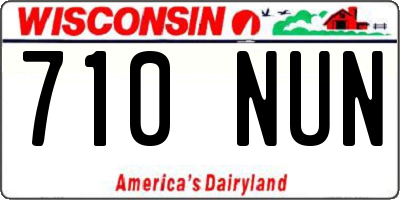 WI license plate 710NUN
