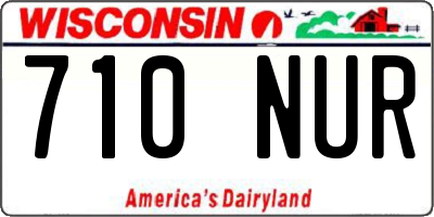WI license plate 710NUR