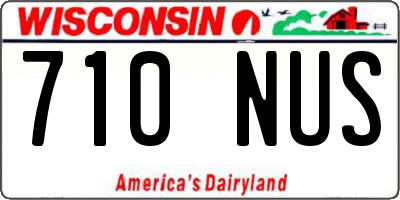 WI license plate 710NUS