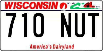 WI license plate 710NUT