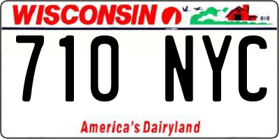 WI license plate 710NYC