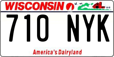 WI license plate 710NYK