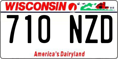 WI license plate 710NZD