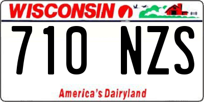 WI license plate 710NZS