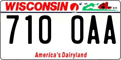 WI license plate 710OAA