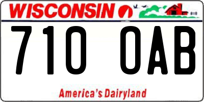WI license plate 710OAB