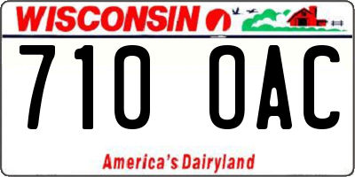 WI license plate 710OAC