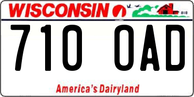 WI license plate 710OAD