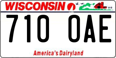 WI license plate 710OAE