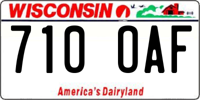 WI license plate 710OAF