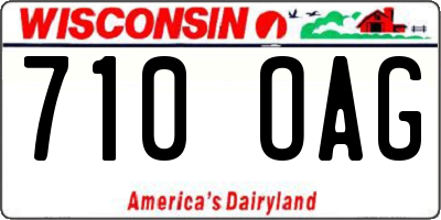WI license plate 710OAG