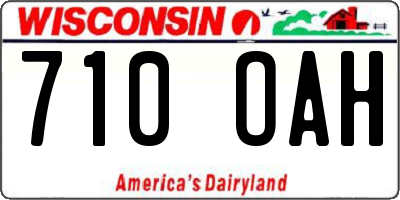 WI license plate 710OAH