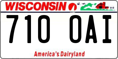WI license plate 710OAI