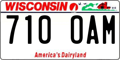 WI license plate 710OAM