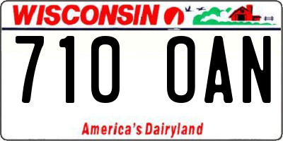 WI license plate 710OAN